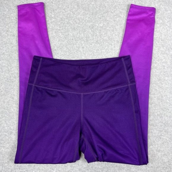 Athleta Womens Leggings Size Small Chaturanga Purple Gradient Ombré Activewear - Picture 2 of 9
